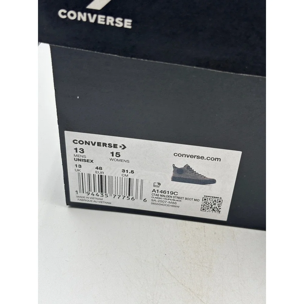 Converse CTAS Malden Street Boot Mid Mens 13 Taupe Water Repellent A14619C